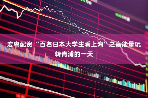 宏粤配资 “百名日本大学生看上海”之高能量玩转青浦的一天
